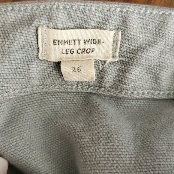 Madewell Emmett Wide-Leg Crop Pants Size 26 Light Blue Cotton/Elastane - Picture 4 of 13